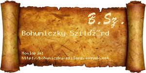 Bohuniczky Szilárd névjegykártya