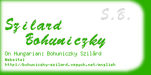 szilard bohuniczky business card