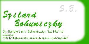 szilard bohuniczky business card